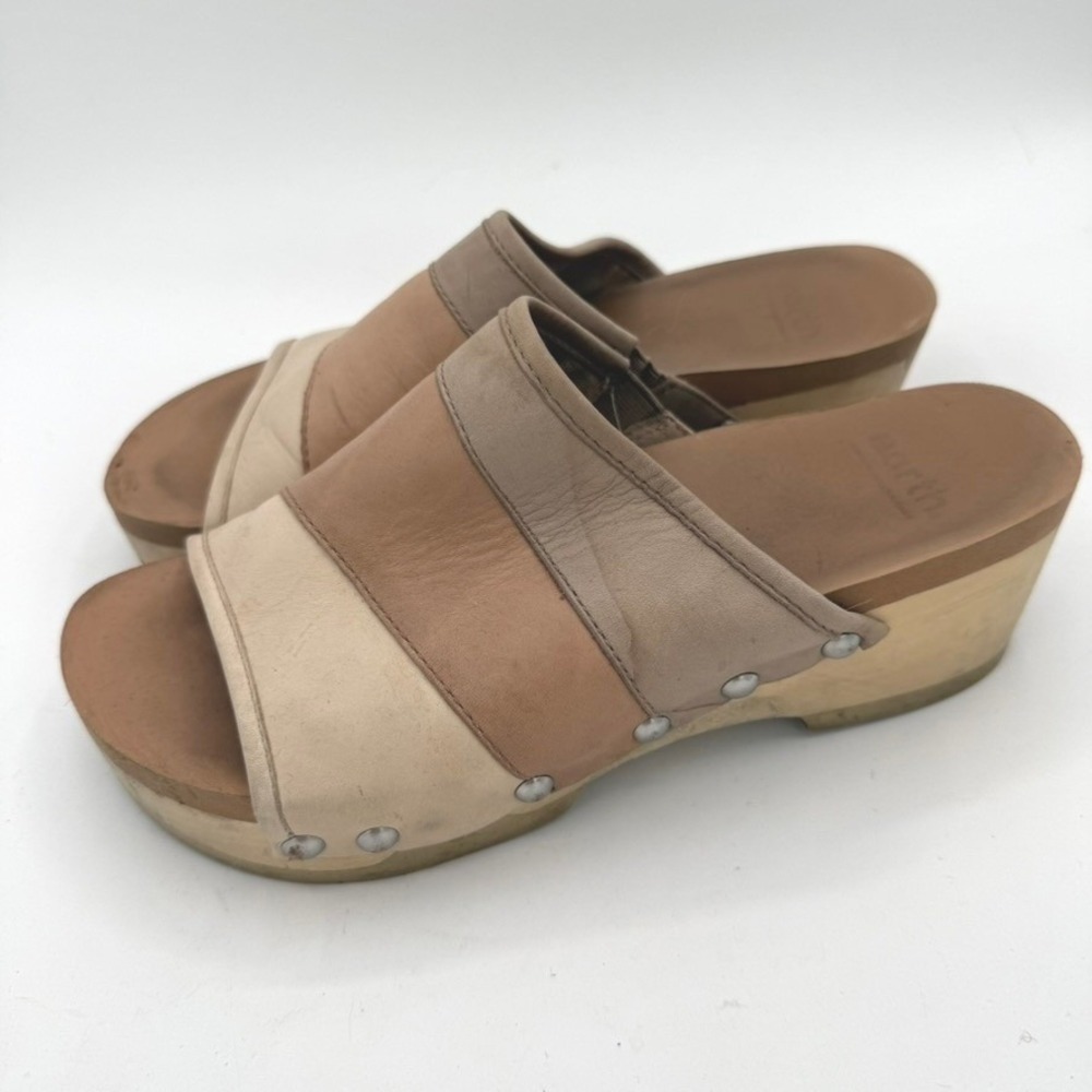 Vintage Earth Shoes Wood Clog Women 6.5 Leather Boho Coastal Grandma Granola